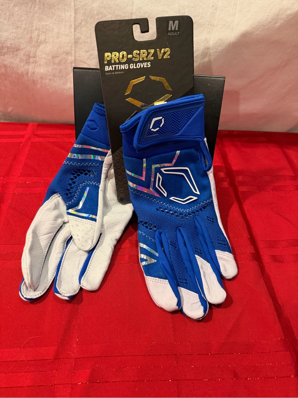 Brand New Evo-Shield PRO-SRZ V2 Women's Blue Batting Gloves - size Medium